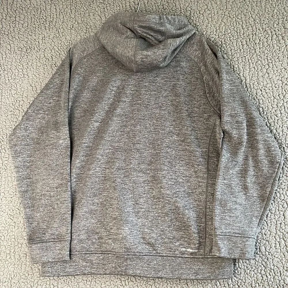 Adidas Essentials Sweater Mens Large Gray Charcoal Hoodie Sportswear Climawarm - Picture 3 of 13